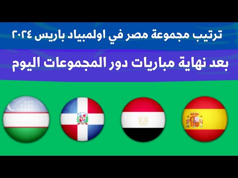 ترتيب مجموعة مصر في اولمبياد باريس 2024 بعد انتهاء مباريات دور المجموعات نتيجة مباراة مصر واسبانيا
