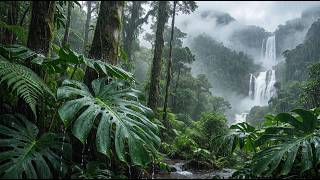 Tropical Rainforest in Heavy Rain 🌧️🌿 | Waterfall & Nature Ambience