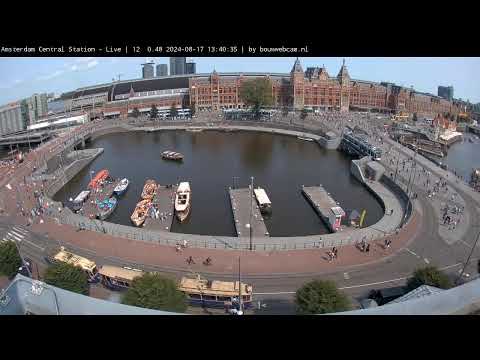 Amsterdam live stream - Stationseiland - Centraal station (4G mobile connection)