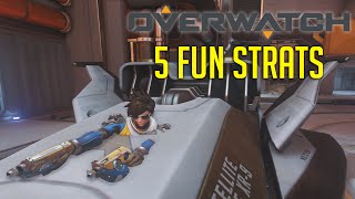Top 5 Fun Overwatch Strategies! Tracer INSIDE The Payload!