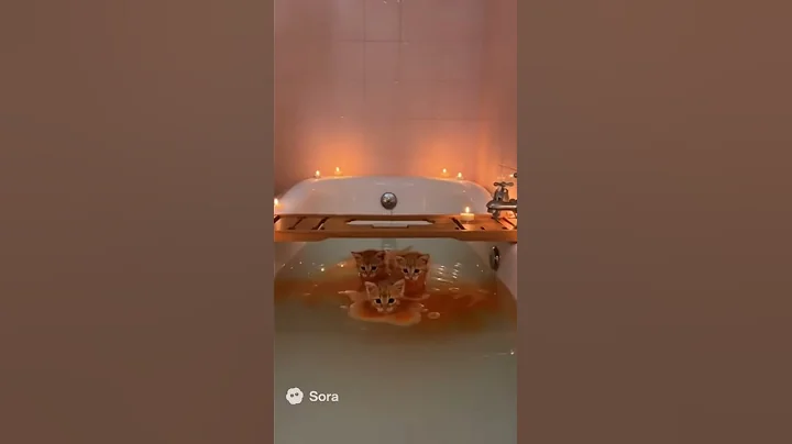 Video 11497291: kitten bath