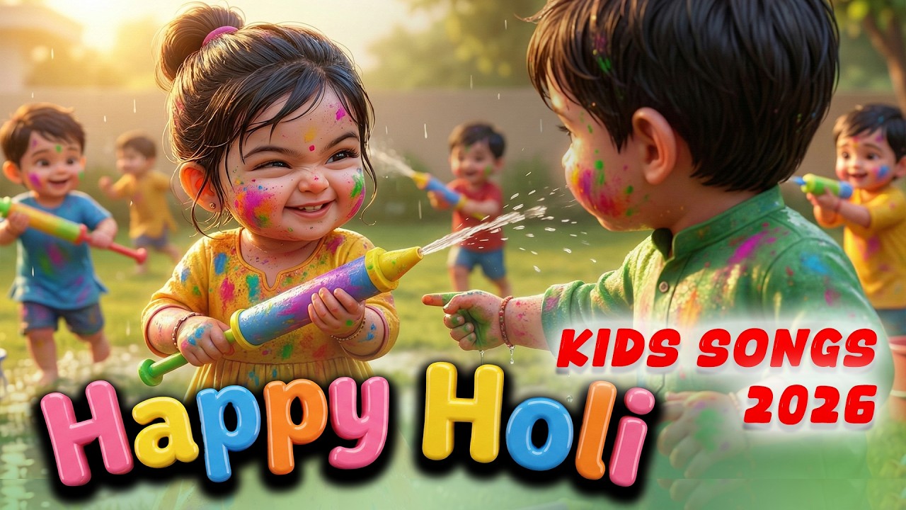 Holi Hai Bhai Holi Hai | Holi Festival of Colors | Happy Holi Kids Krishna Songs