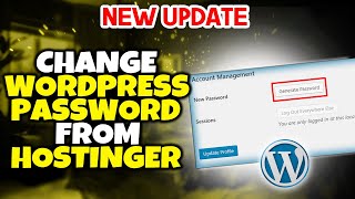 How To Change WordPress Password From Hostinger 2026 | Full Guide