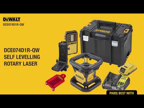 DeWalt DCE074D1R 18v XR Cordless Rotary Red Laser Level Kit Inc 1x 2.0Ah Battery