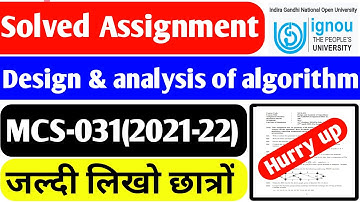 part-2 | ignou mcs 31 Solved assignment 2021-2022|  mcs 31vsolved assignment | mcs 031|mcs 31|ignou