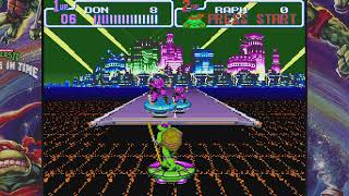 Teenage Mutant Hero Turtles IV: Turtles in Time- Neon Night- Riders Level SNES 4K