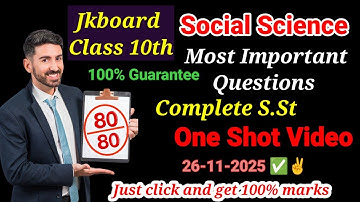 Social Science Important Questions Jkbose Class 10th 2025 | Jkbose Class 10 Important SST Questions