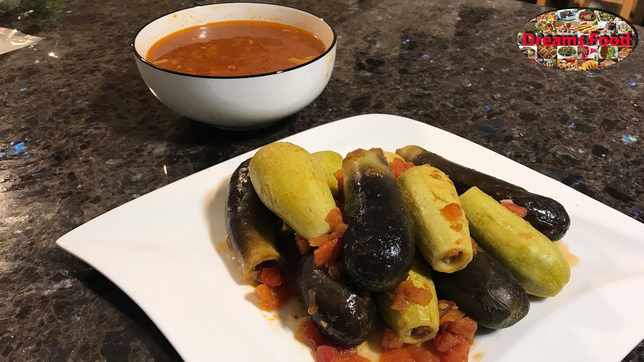 Lebanese stuffed zucchini and eggplant - YouTube