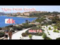 4K - MALTA - Valletta - La  Valeta - Walking Tour Tigné Point Beach - Playa