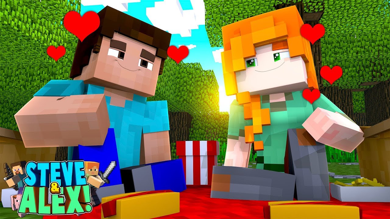 Minecraft Life Of Alex And Steve Ep4 Falling In Love On The First Date 
