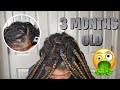 3 MONTH OLD KNOTLESS BOX BRAID TAKEDOWN | NEW GROWTH + BUILD UP 🤢