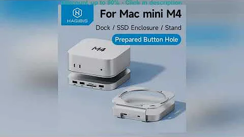 Hagibis USB C Hub with M.2 SSD Enclosure for Mac Mini M4/M4 Pro Stand Type-C Docking Station SSD C