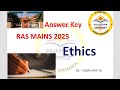 RAS Mains 2025 | Answer Key | Paper 2 | Ethics | Rajasthan Akhada