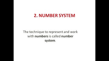 Class 7 Computer Chapter 2 Number System