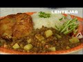 Menestras / Lentejas con pescado frito / Receta fácil y nutritiva