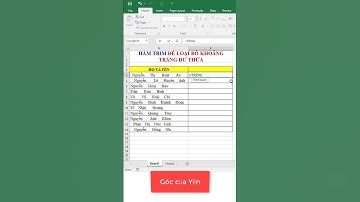 Cách xóa khoảng trắng dư thừa trong Excel (Hàm trim) | Góc của Yến #shorts