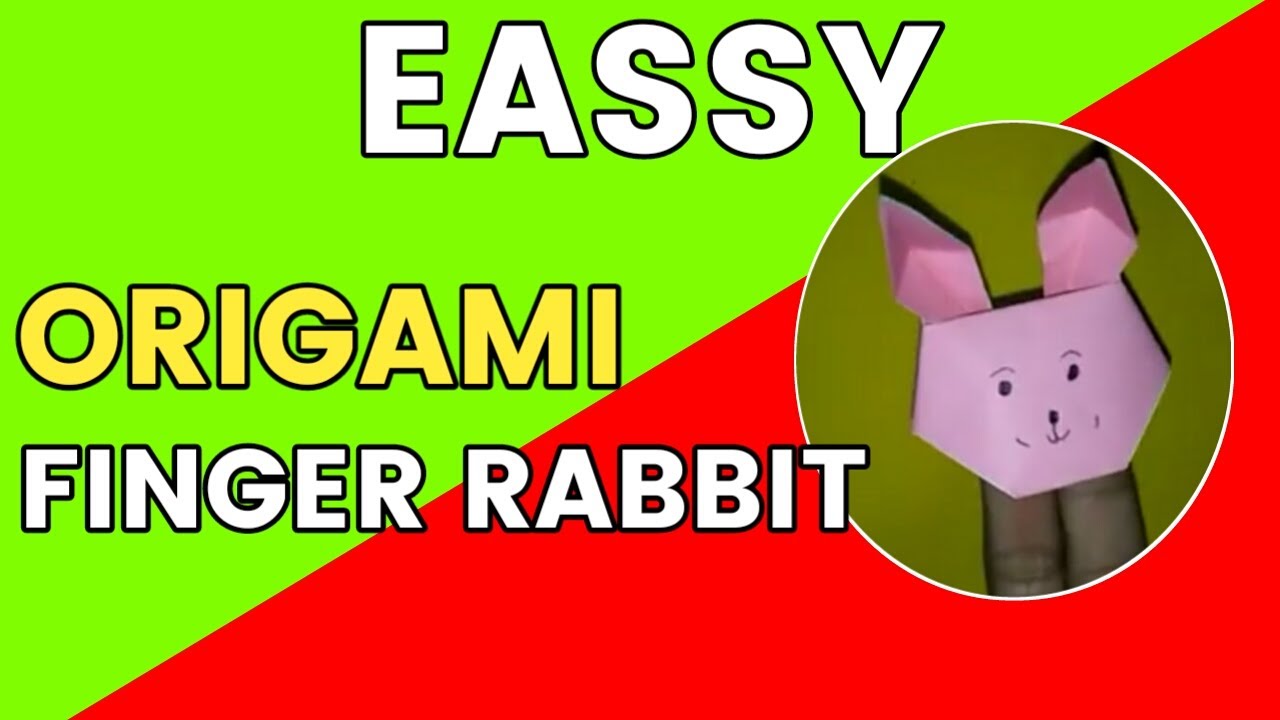 ORIGAMI FINGER RABBIT FACE PUPPET ANIMAL - How to make origami finger puppet animal easy and simple