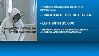 Police searching for suspect after bank robbery in Muskegon Township