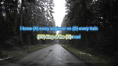 King of the Road by Jerry Lee Lewis play along with scrolling guitar chords and lyrics