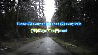 King of the Road by Jerry Lee Lewis play along with scrolling guitar chords and lyrics
