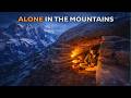 Alone in the Wild Mountains | I Built a Hidden Stone Shelter and Survived the Night