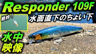 【エクスセンス レスポンダー 109F】水中映像 。レンジ が合えば シーバス は釣れる⁉ EXSENCE Responder