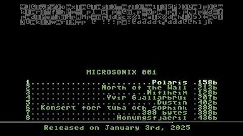 C64 Music Collection: Microsonix 001 by Genesis Project ! 3 January 2025!