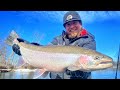 BIG Michigan Steelhead TROUT! (His First Ever Centerpin Fish!!)