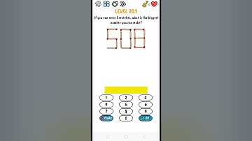 Brain Quiz level 20.1 If you can move 2 matches what is the biggest number you can make