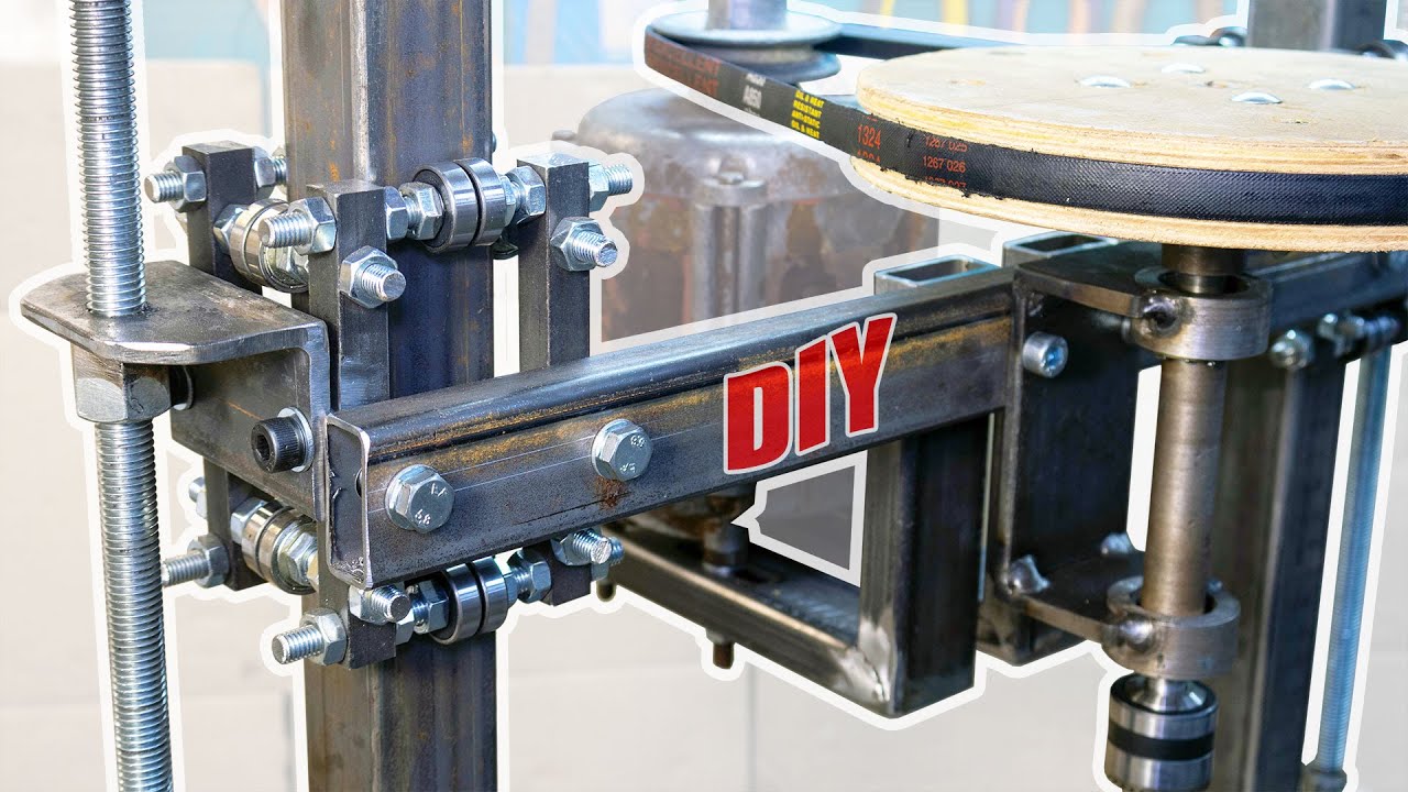 Сверлильный станок с двумя стойками с мотором от старой стиральной машины