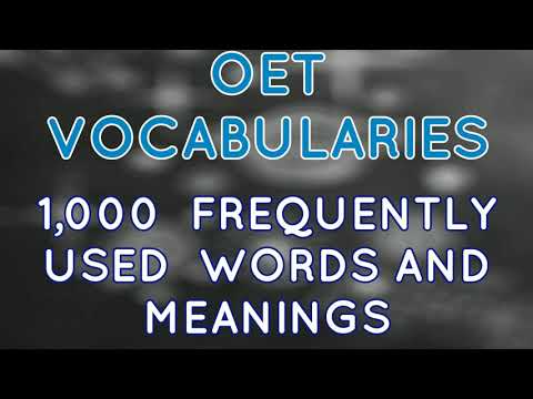 1000 frequently used words in OET and meanings |OET SPEAKING |OET WRITING| Mannenna Vilakku