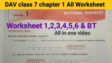 DAV Class 7 maths chapter 1 worksheet all ।। Class 7 math chapter 1 worksheet all dav public school
