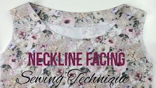 How to sew a perfect Neckline Facing | Sewing Technique for Beginners | Sewing Tips and Tricks #7