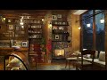 Cozy Coffee Shop Ambience with Relaxing Jazz Music, Rain Sounds &amp; Crackling Fireplace | 8 Hours