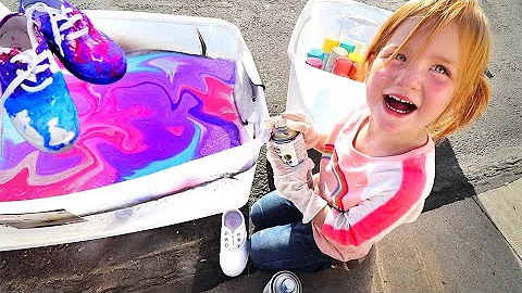 HYDRO Dipping Custom Shoes!! Adley Learns to make ...