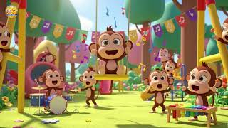 Baby Monkey Swing and Play 🐒 | Fun Animal Song for Kids | Toddler Jungle Rhyme | Learning Song