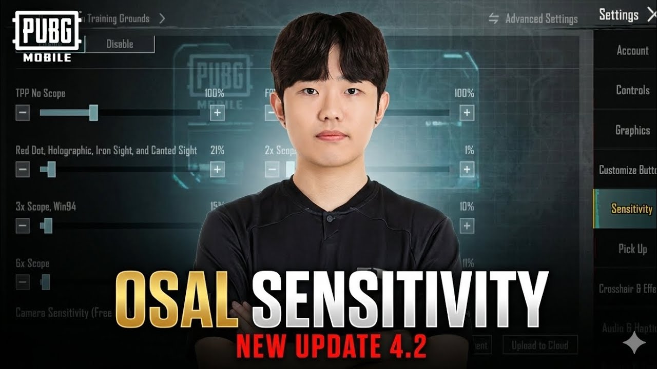 OSAL SENSITIVITY NEW UPDATE 4.2 | 5 FINGER PRO KOREAN PLAYER | BEST SENSITIVITY FOR BGMI/PUBG 2026🔥