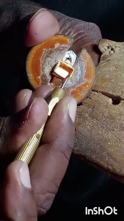 Lab created Emerald green stone fitting, #diamondsetter #shorts ep.EG0010