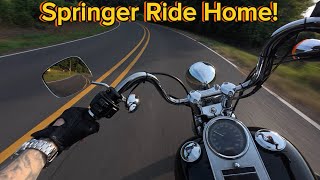 Riding Home from work on my Harley-Davidson Softail Springer