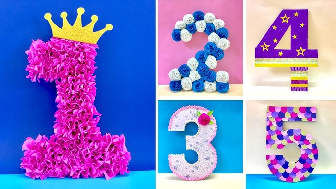 How To Make 3D Numbers For Birthday, Tissue Paper Number DIY