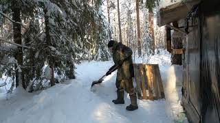 I was hiding in a forest hut from SEVERE FROSTS. Survive alone in the forest \ Bushcraft