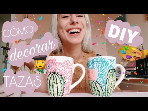 pinafili: DIY. DECORAR TAZAS CON PINTURA PARA CERÁMICA