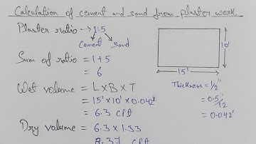 How to Calculate the Quantity of Cement and Sand in Plaster? | Plaster quantity calculation |