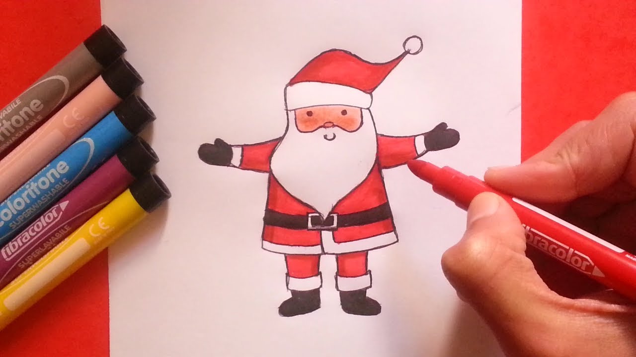 كيفية رسم بابا نويل سانتا كلوز خطوة بخطوة Youtube