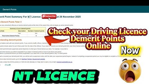 How to Check NT License Demerit Points Online | Step-by-Step Guide