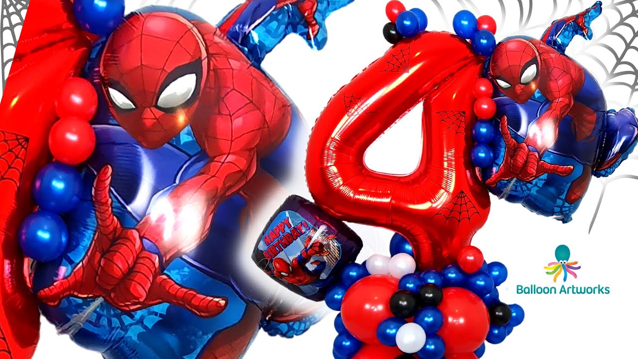 Spiderman 4th Birthday Balloon Bouquet / Spiderman Balloon