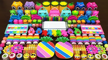 Rainbow Slime ! Mixing Random Things into GLOSSY Slime ! Satisfying Video #252