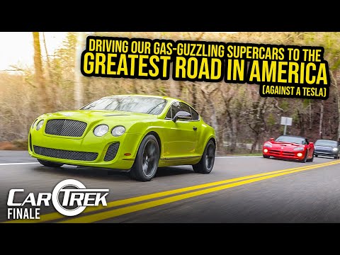 Trying To Beat A Tesla With Our Gas-Guzzling Supercars On America's Greatest Road | Car Trek S8E3