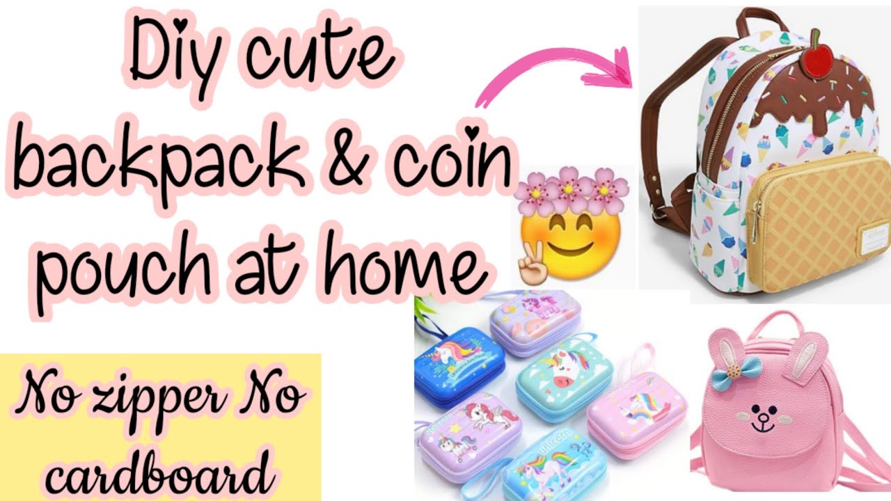 Diy cute small backpack & coin pouch at home/How to make cute small
