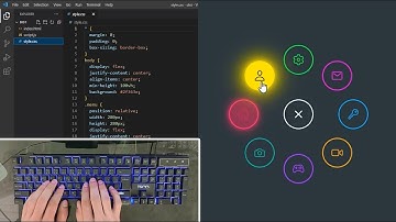 ASMR Programming - Animated Radial Menu using Html CSS Vanilla Javascript - No Talking
